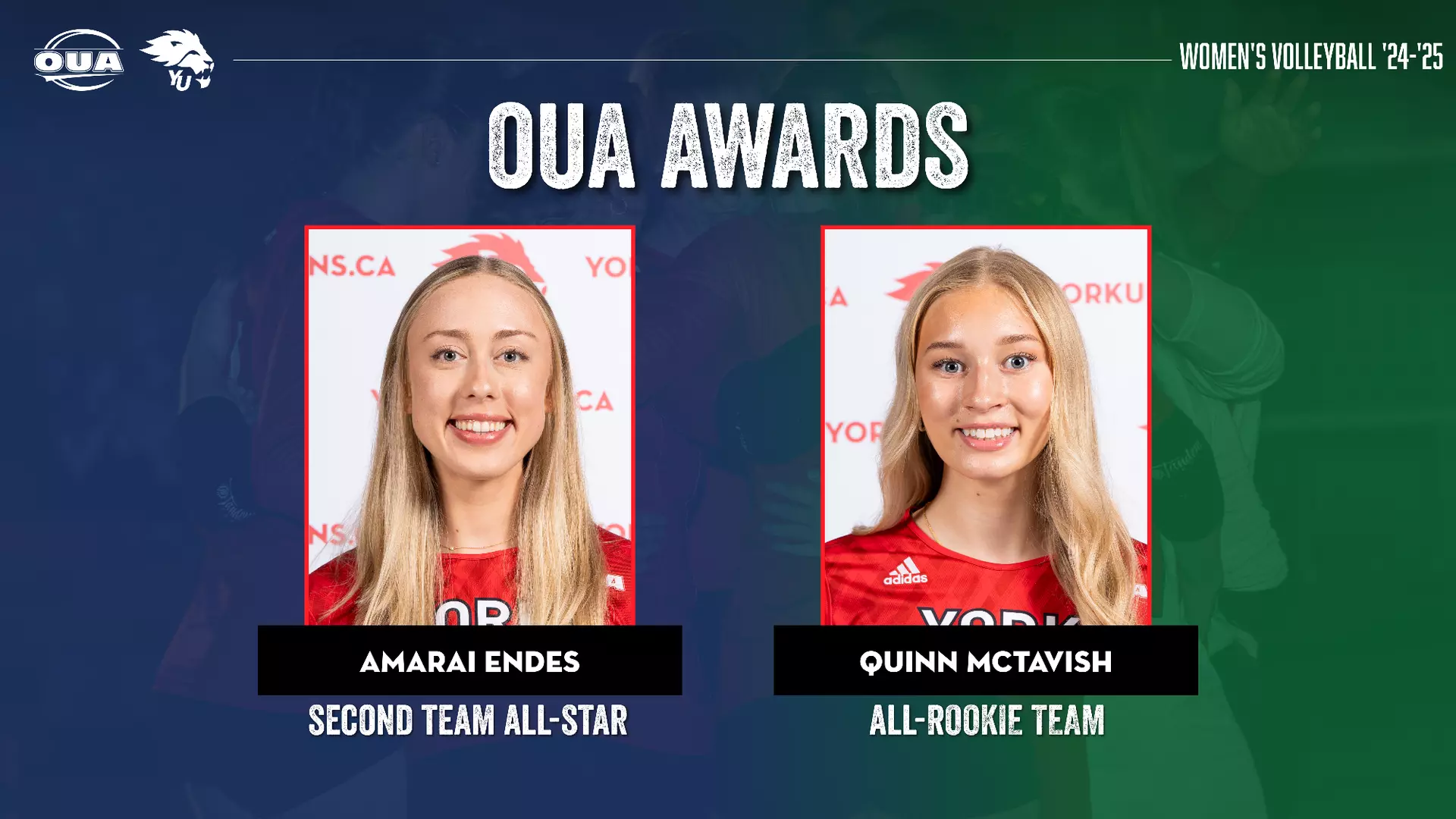 LIONS WINTER AWARDS: ENDES NAMED OUA WOMEN’S VOLLEYBALL
SECOND TEAM ALL-STAR, MCTAVISH MAKES ALL-ROOKIE TEAM