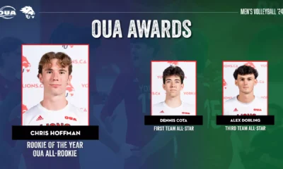 LIONS WINTER AWARDS: HOFFMAN NAMED OUA MEN’S VOLLEYBALL
ROOKIE OF THE YEAR & ALL-ROOKIE, COTA, DORLING NAMED
ALL-STARS